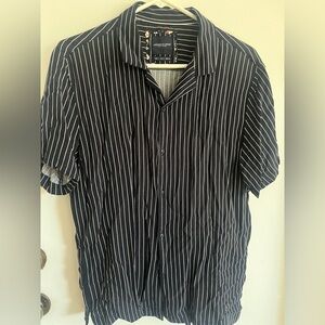 Denim & Flower Black Striped Top with White Pinstripes